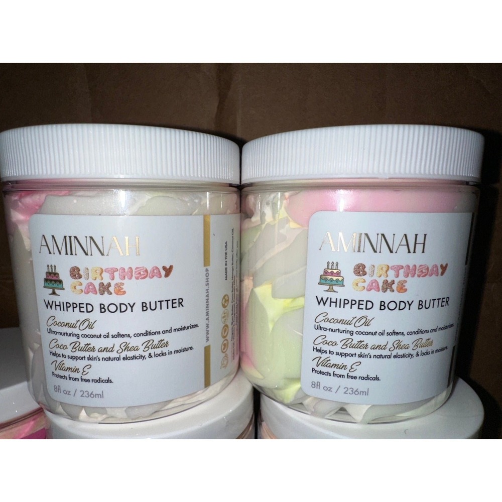 AMINNAH amnh Birthday Cake Whipped Body‎ Butter Coconut Shea Cocoa Butter
